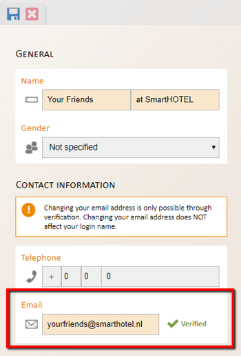 User Account SmartHOTEL